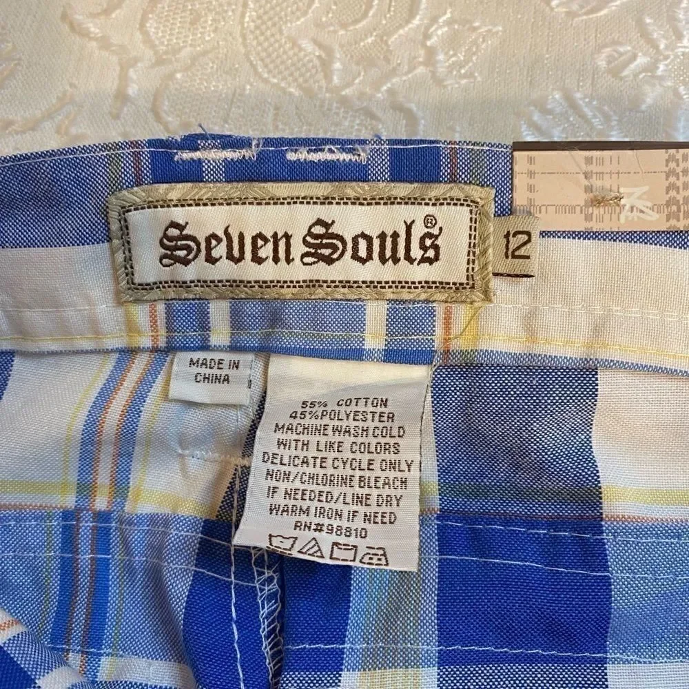 Seven Souls Boys Plaid Fashion cute Shorts Size 12